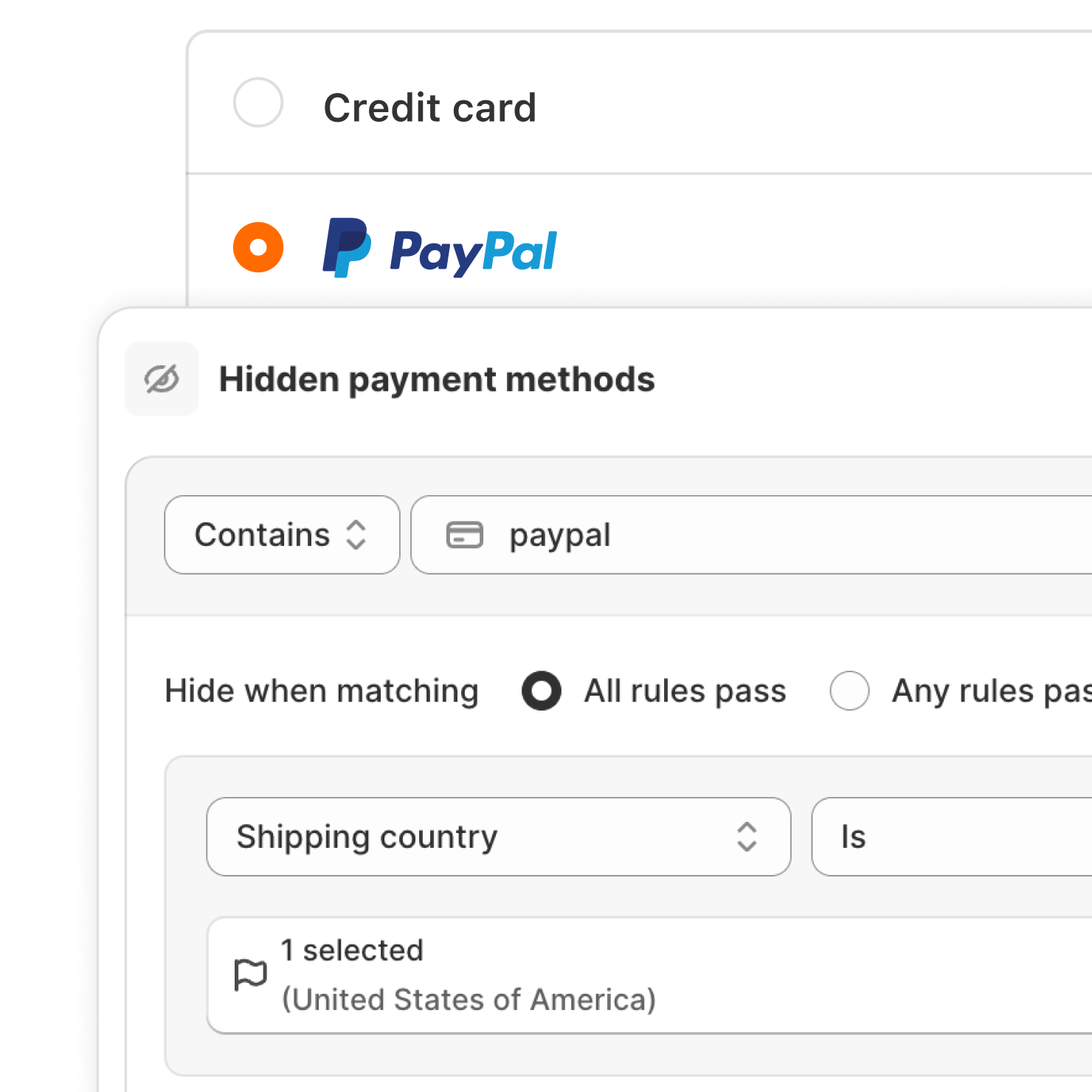Hide payment methods image